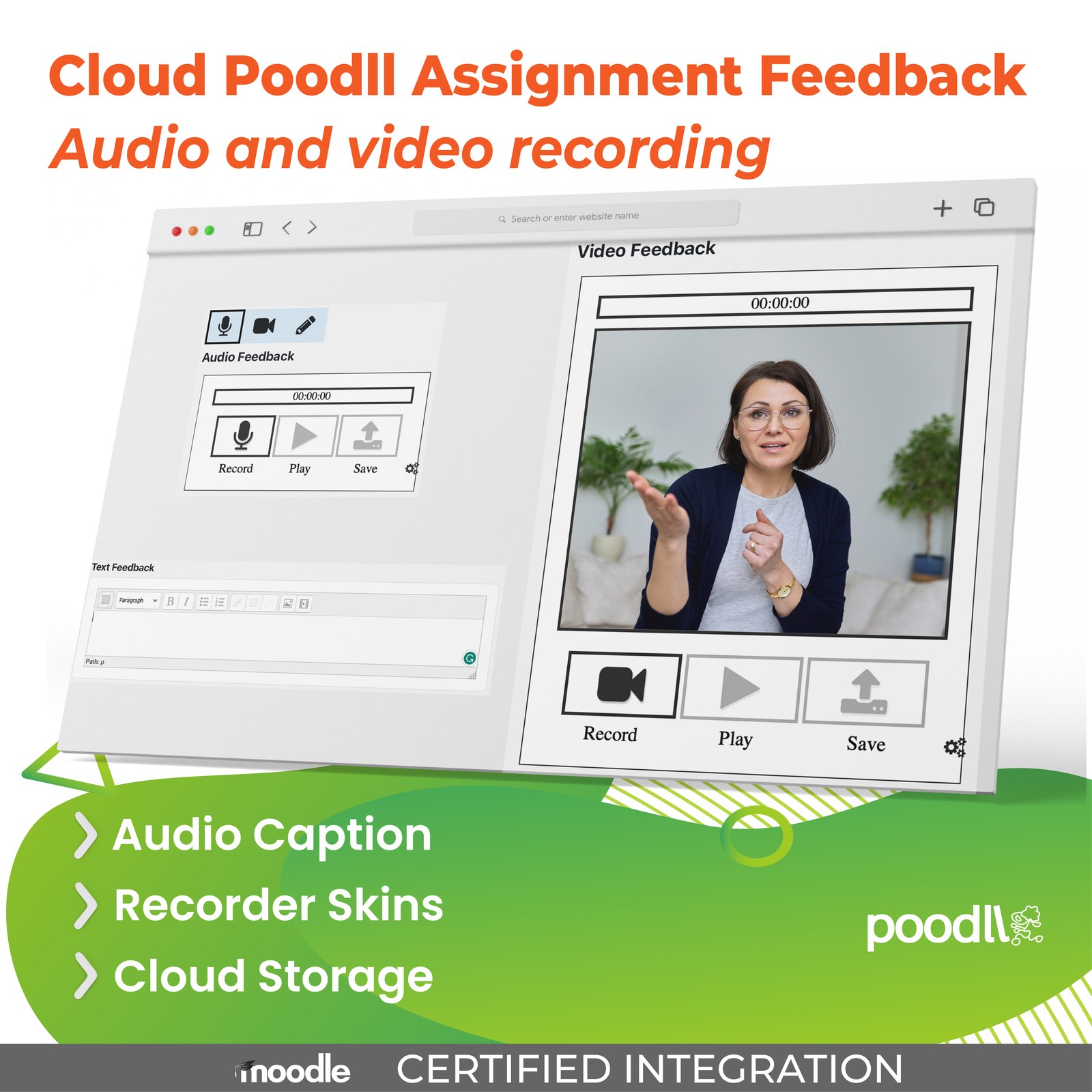  Cloud Poodll Assignment Feedback - audio and video recording