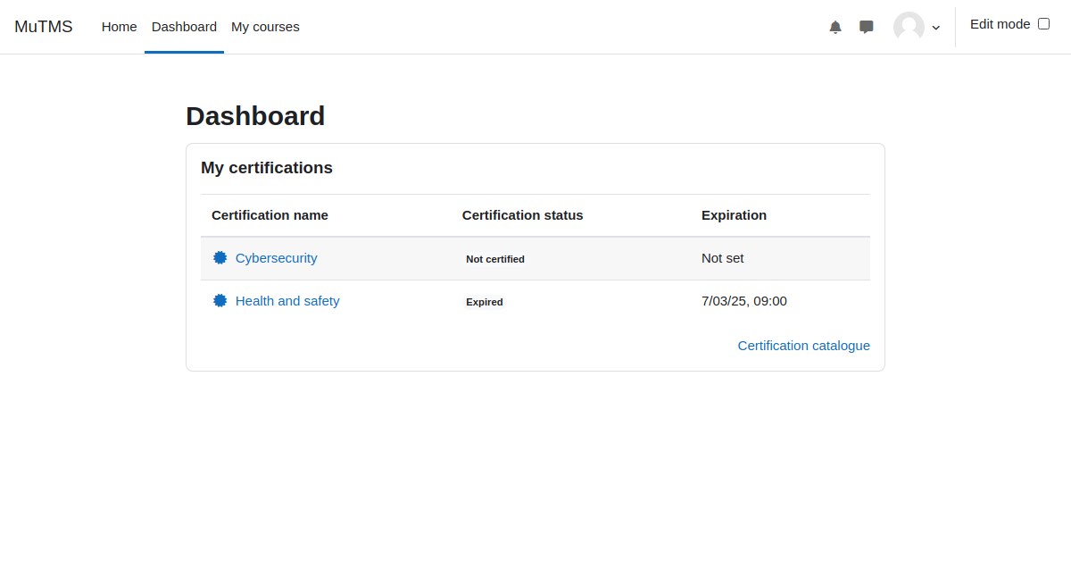 My certifications block