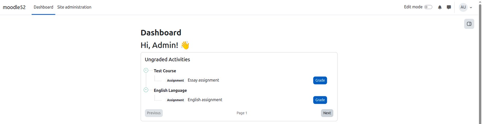 Ungraded Activities(Assingment/Quiz)