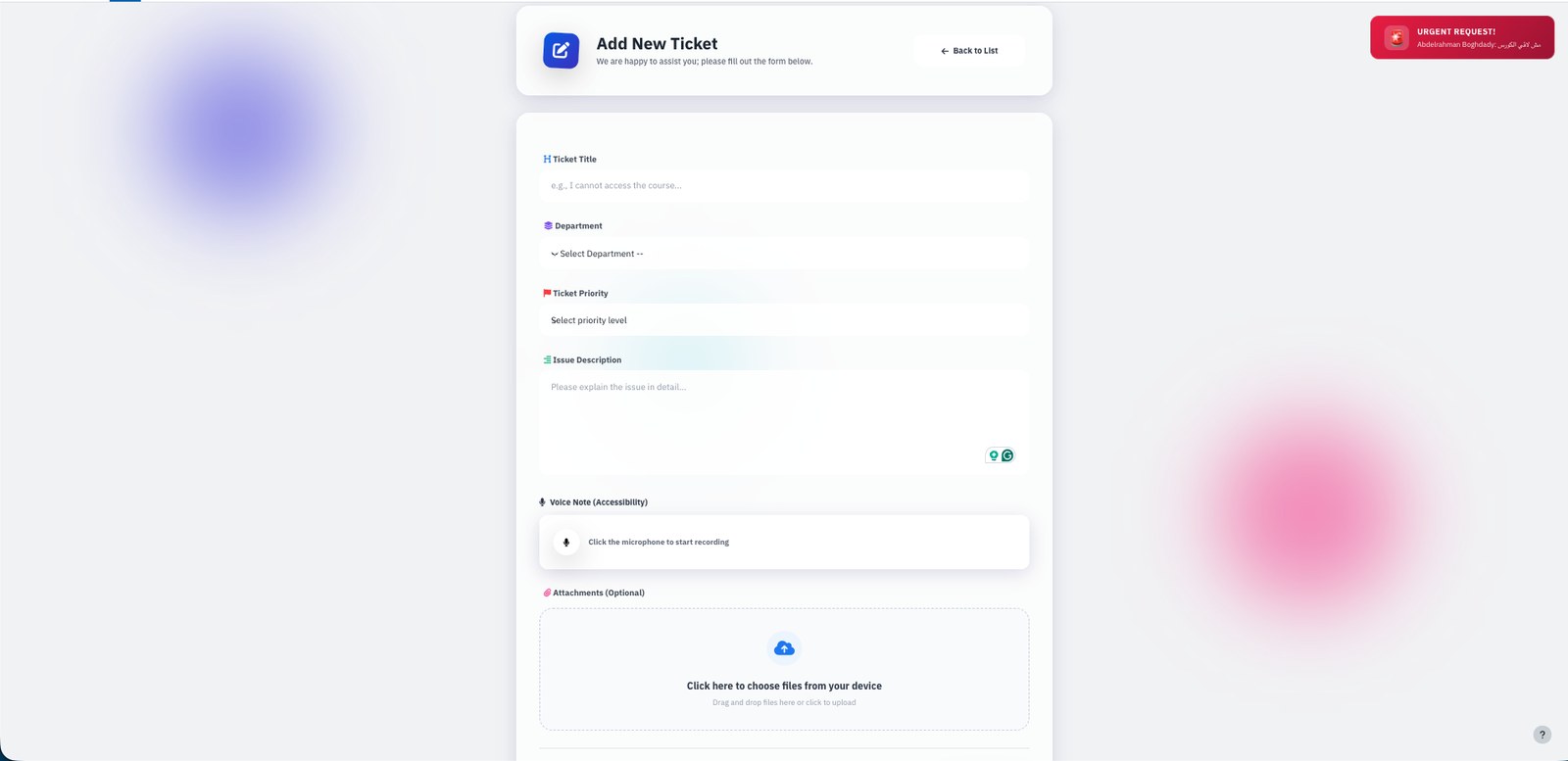 Academic Ticket System