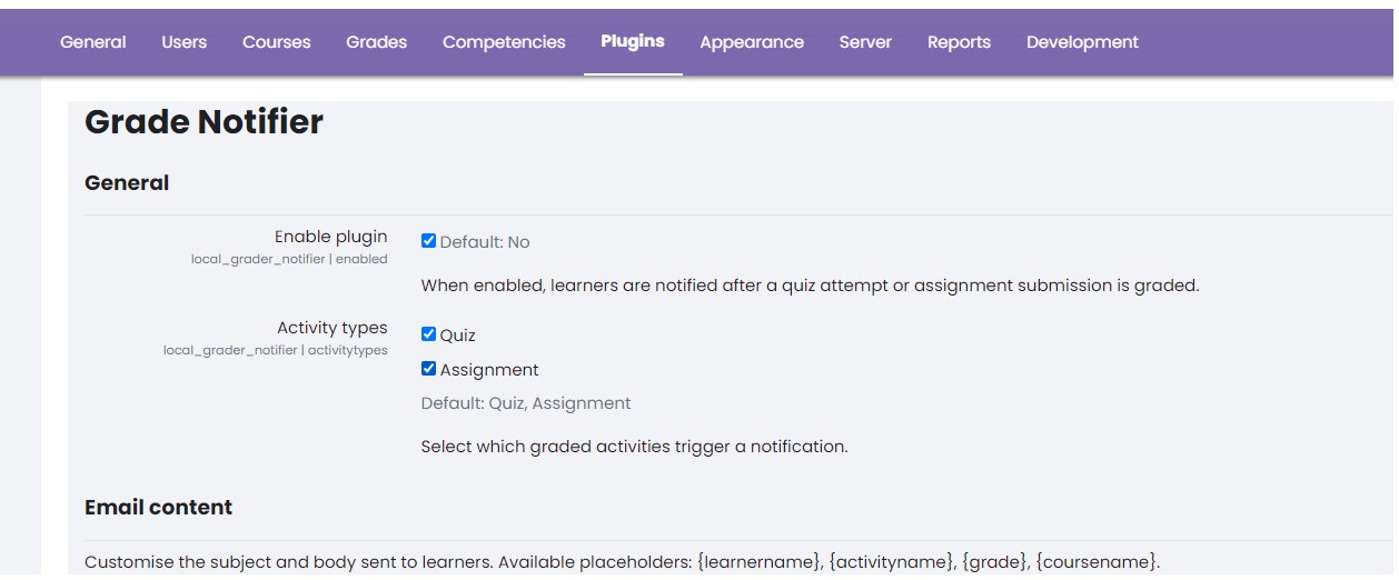 Grade Notifier