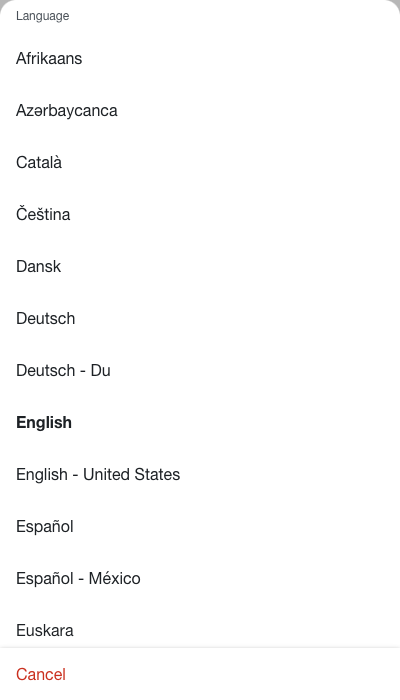 Moodle App language strings