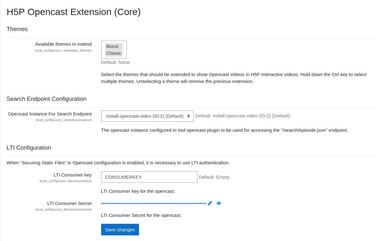H5P Opencast Extension (Core)