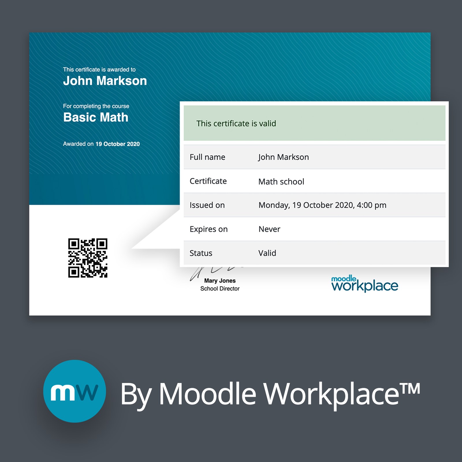 Workplace course certificate