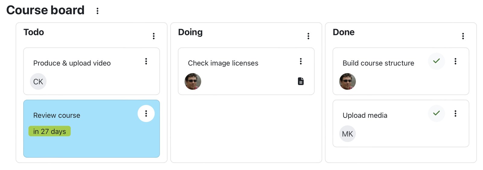 Kanban board