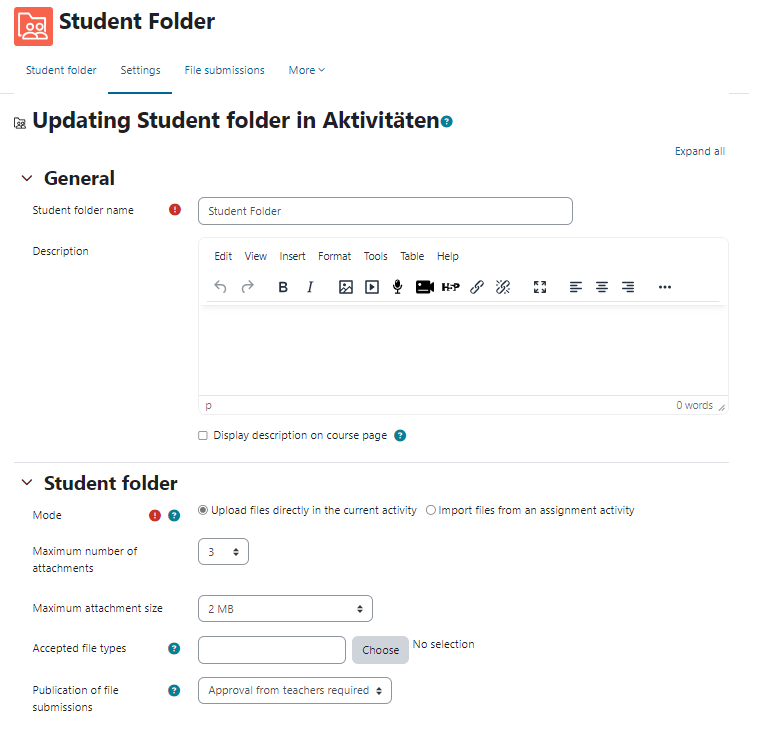 Student folder