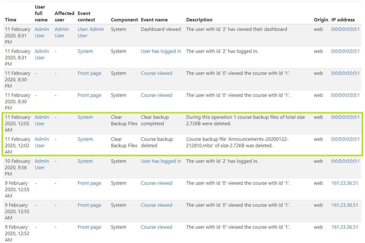 Clear Backup Files
