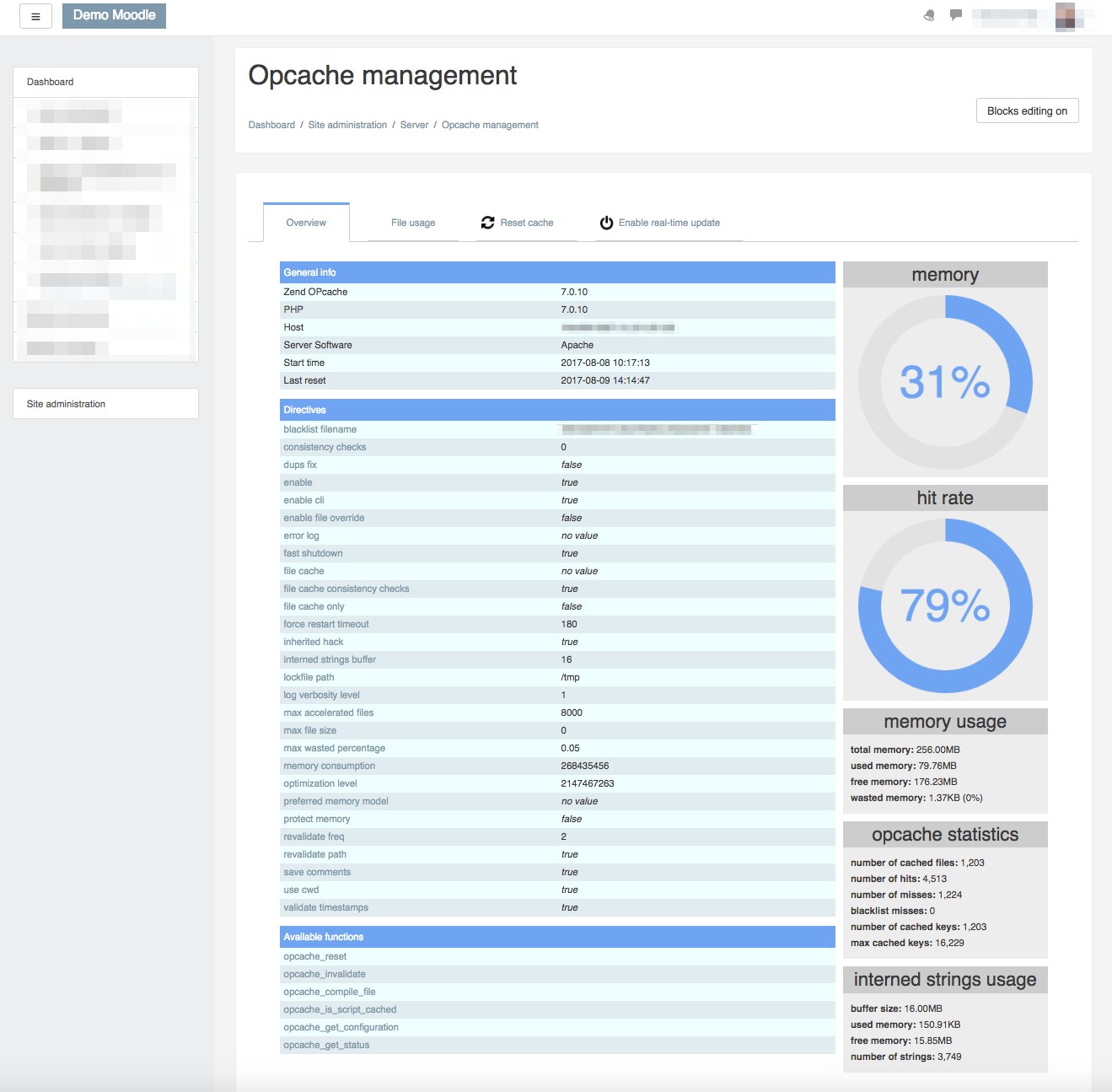 Opcache management